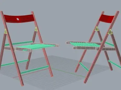 Wooden Chair 3D model 8