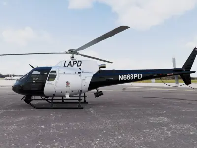 Helicopter Police LAPD Eurocopter AS350 Ecureuil II 3D model