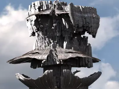 Sith Mushroom rock base 1 3D model