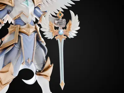 Stylized Sword - Paladin Sword Blessed Edge - Game Ready 3D model