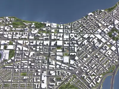 Madison - 3D City Low-poly 3D model