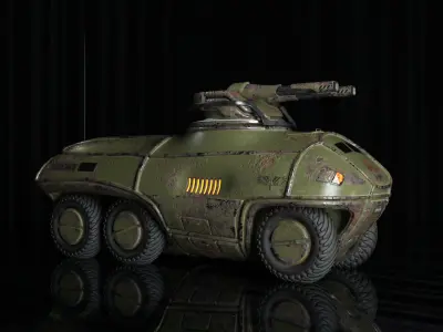 Cyber Tank Low-poly 3D model