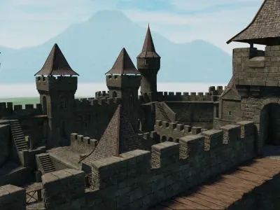 Medieval Castle V 2 Low-poly 3D model