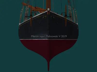 Bluenose 1921 schooner rigged historically accurate 3D model