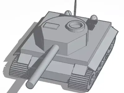 Cartoonish Tank 3D print model