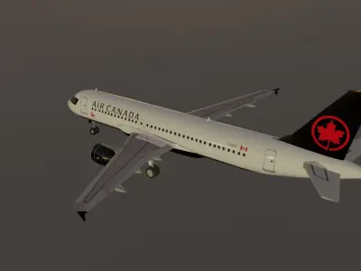 Air Canada Airbus a320-214 low poly 3d model Low-poly 3D model