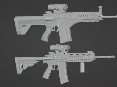 Turkish MKEK MPT Infantry Rifle Pack with ASELSAN A950 Low-poly 3D model