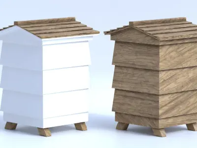 Wooden Beehive 3D model