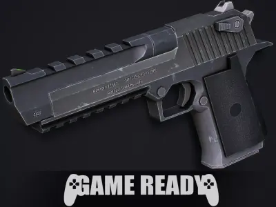 Desert Eagle Pistol - Low Poly Game Ready Low-poly 3D model