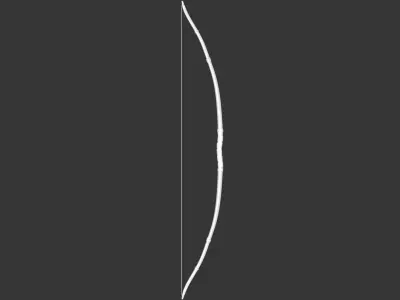 Medieval Crude Weapon Bow and Arrow Low-poly 3D model