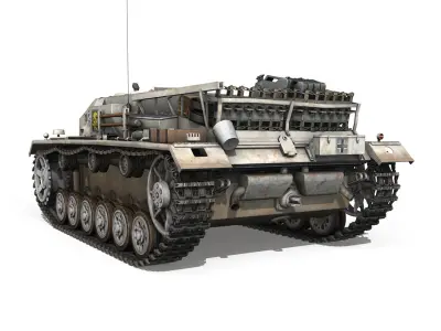 StuG III - Ausf D - StuG Abt 192 - Winter Camo 3D model