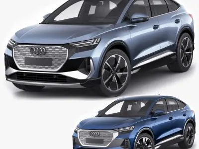 Audi Q4 e-tron Sportback 2022 standard and s-line 3D model