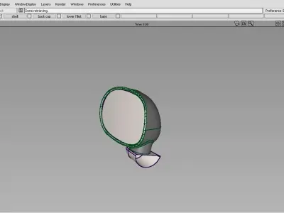 Car side view mirror 3D model