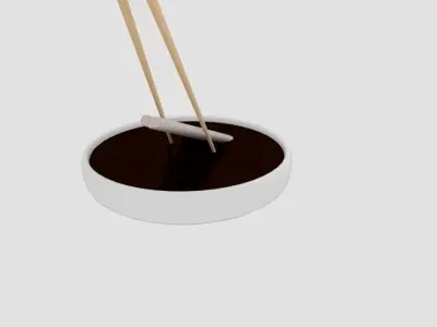 Chopstick Dip Dori Fillet Low-poly 3D model