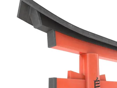 Japanese Torii Gate Low-poly 3D model