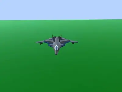 Zet 3d model lowpoly fighter jet flying in space Low-poly 3D model