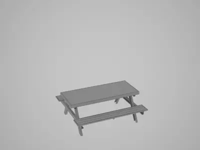 Picnic Table Low-poly 3D model