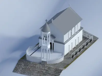 The church- skaldi --georgia Free low-poly 3D model