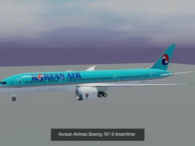 Boeing 787 9 dreamliner multi liveries 16 liveries 3D Model Collection