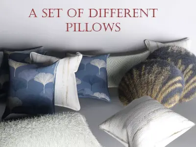 Pillows cat lying Free 3D model