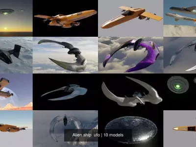 Alien ship ufo 3D Model Collection