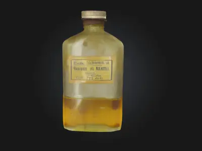 Vintage Linseed Oil Bottle A Touch of Artistic Heritage 3D model