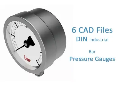 Pressure Gauges - Bar - 3 Diameters 3D model