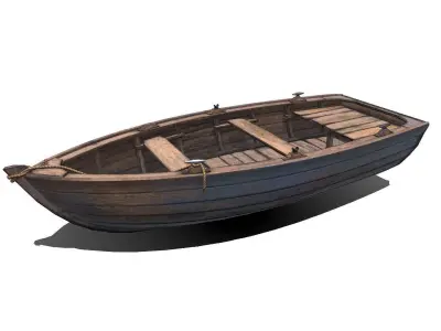 Old Wooden Boat low-poly PBR Low-poly 3D model