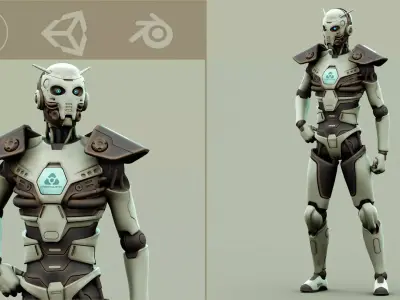  CYBORGTOPIA B-32 Rigged for Unreal Engine - Unity - MIXAMO 3D model