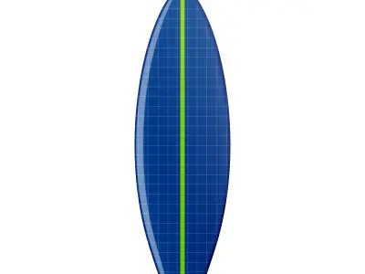 Surfboard Classic Fishboard 3D Model 3D model