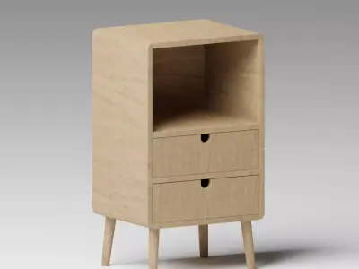 Wooden Bedside Table nightstand Free 3D model