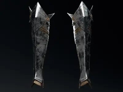  Female Knight Knee Ankle Armor MidPoly 3D model