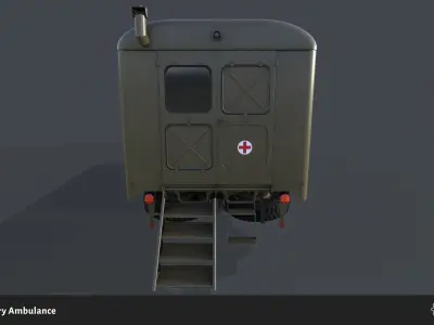 PV3S Truck Ambulance Set Low-poly 3D model