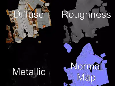 Retro Airship model pack Low-poly 3D model