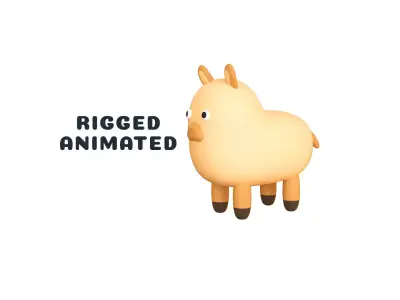 Low-Poly Llama Animated - Fun World Animal  Low-poly 3D model