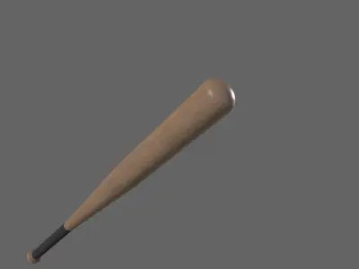 PBR Wooden Baseball Bat Low-poly 3D model
