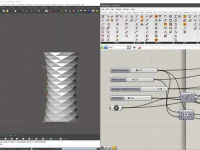 concrete pot plant and flower Free 3D model
