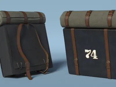 74th New York Infantry Backpack with Blanket 3D model