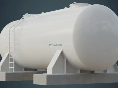 Industrial Gas Tank 5A Low-poly 3D model