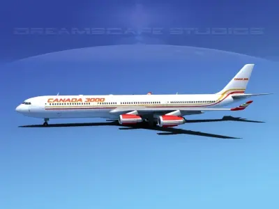 Airbus A340-600 Canada 3000 3D model