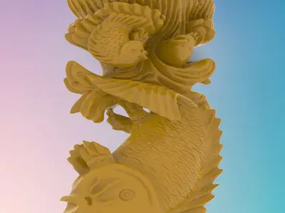 carp fish 3D MODEL STL FILE FOR CNC ROUTER LASER 3D print model