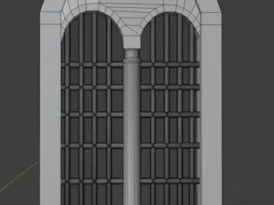 Window with bars Low-poly 3D model