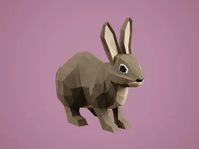Stylized Rabbit Low-poly 3D model