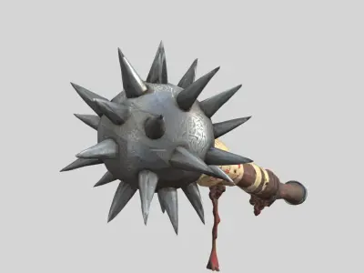 Spiked Mace Medieval Fantasy 3D Weapon Model Low-poly 3D model