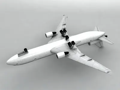  Douglas MD-11 Airliner - Generic White Low-poly 3D model