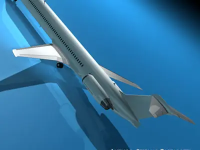 MD82 jet airplane 3D model