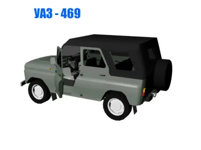 UAZ 469 Low-poly 3D model