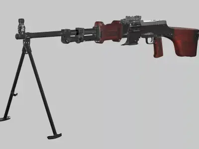 RPD Light Game Ready Machine Gun Low-poly 3D Model Low-poly 3D model