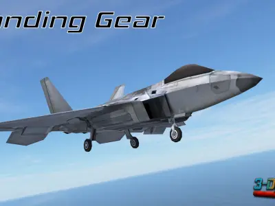 Mobile Low Poly F22 Raptor Low-poly 3D model