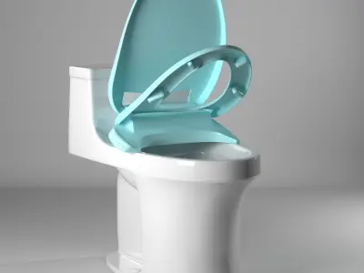 Toilet with seat 3D model